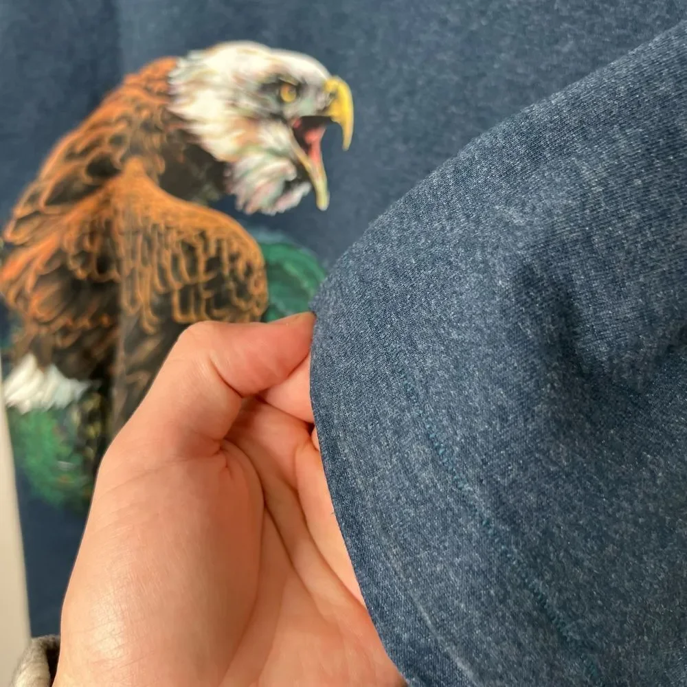 Vintage 90s Eagle Nature Wrap Around Print T-shirt - Picture 4 of 5